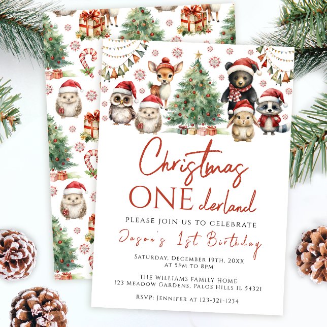 Christmas onederland first birthday invitation (Creator Uploaded)