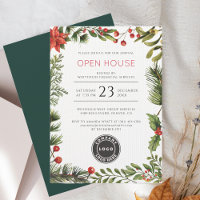 Christmas Open House Botanical Business Logo