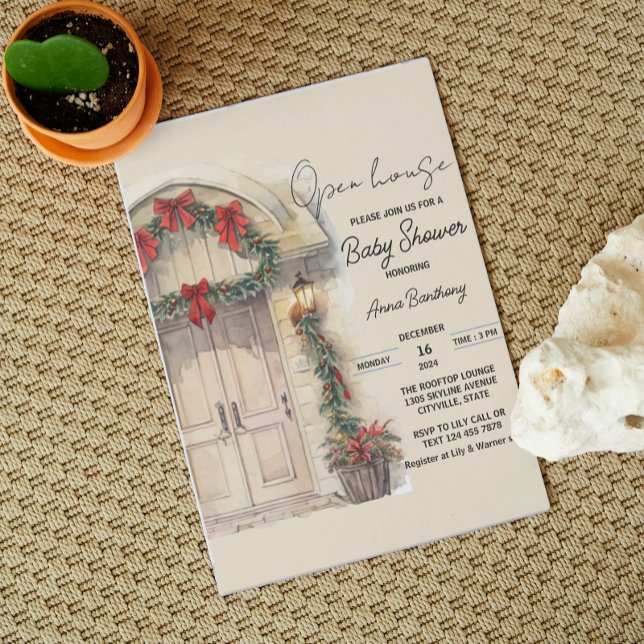 christmas open house editable template baby shower (Creator Uploaded)