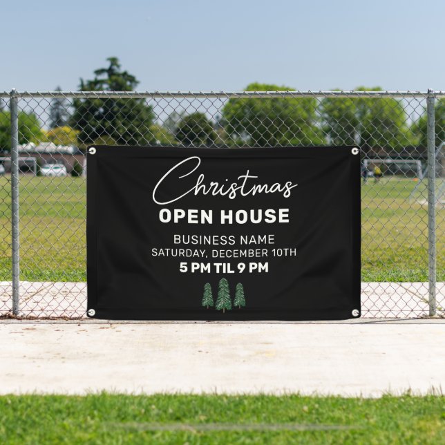 Christmas Open House Elegant Small Business Custom Banner (Insitu)