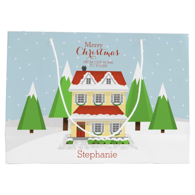 Christmas Open House Large Gift Bag (Back)