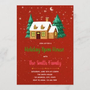 Christmas open house party invitation