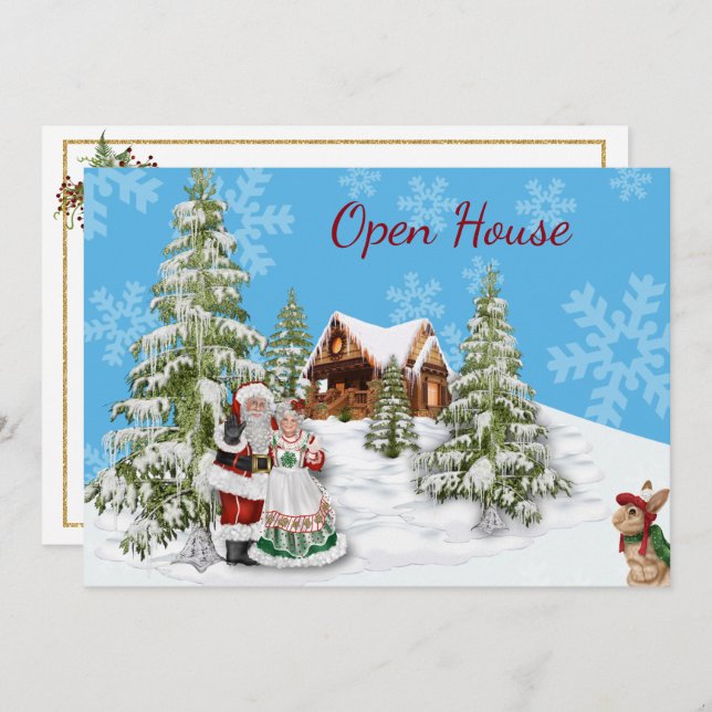 Christmas Open House Party Invitation (Front/Back)