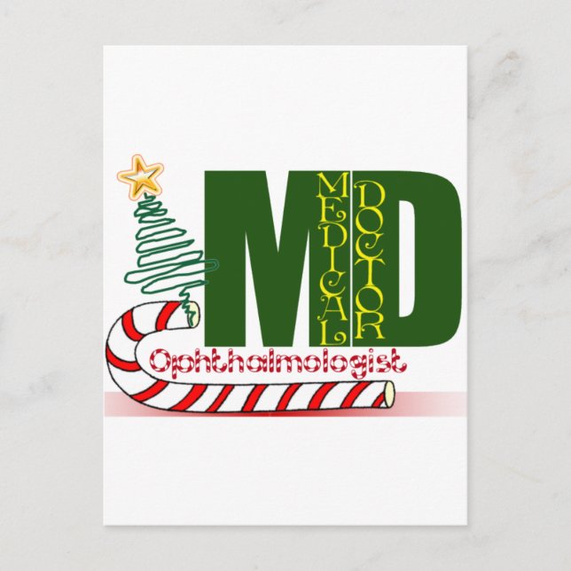 CHRISTMAS OPHTHALMOLOGIST HOLIDAY POSTCARD (Front)