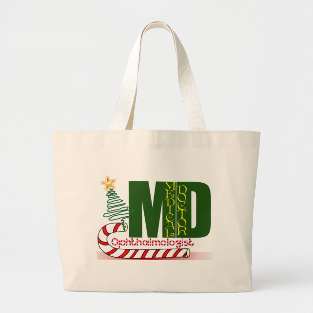 CHRISTMAS OPHTHALMOLOGIST LARGE TOTE BAG (Front)
