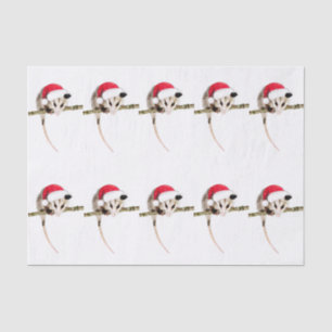 Christmas Opossum tissue paper