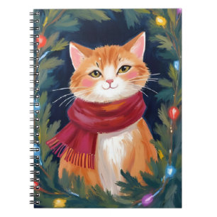 Christmas Orange Cat Festive Pet Notebook