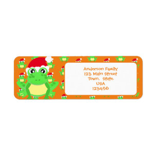 Christmas Orange Frog Santa Hat Pattern Cute Novel