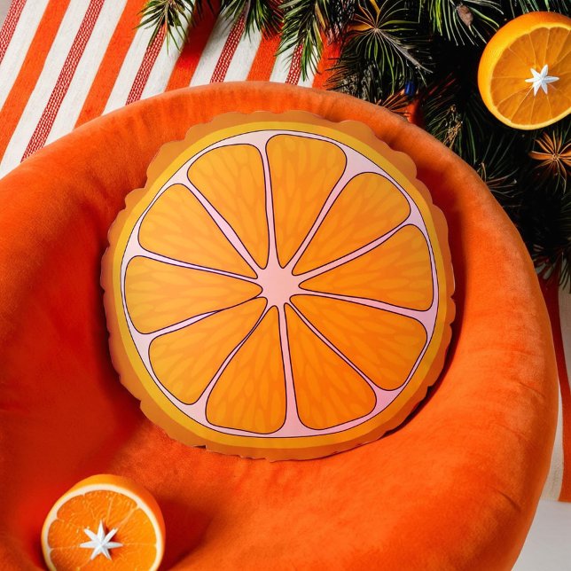 Christmas orange fruit round cushion (Christmas orange fruit round pillow)
