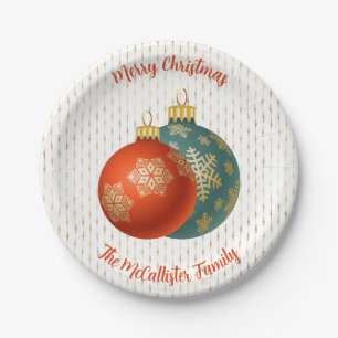 Christmas Orange Ornament Paper Plate