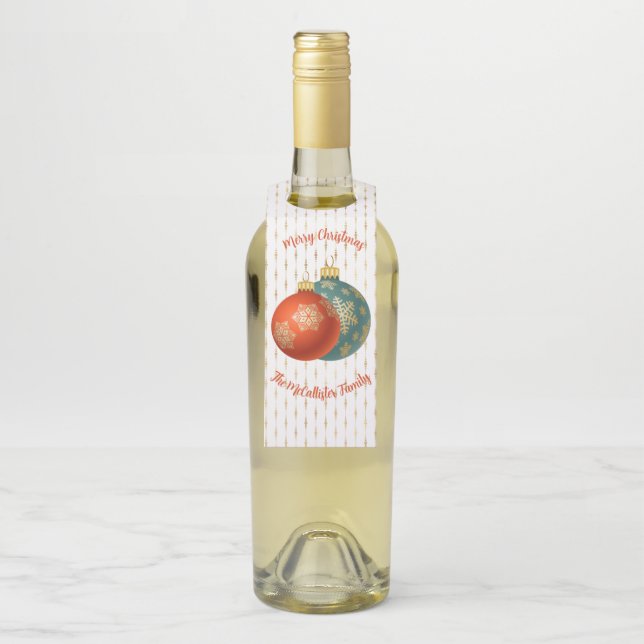 Christmas Orange Ornaments  Bottle Tag (On Bottle)