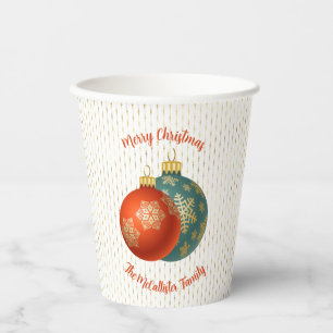 Christmas Orange Ornaments Paper cup