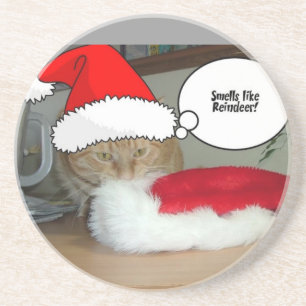 Christmas Orange Tabby Cat Coaster