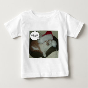 Christmas Orange Tabby Cat Humbug Baby T-Shirt