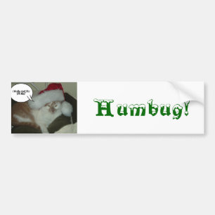 Christmas Orange Tabby Cat Humbug Bumper Sticker