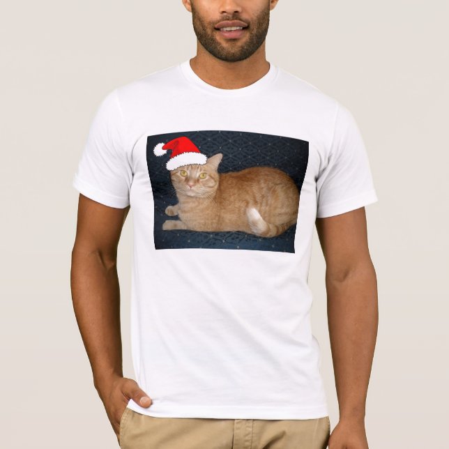 Christmas Orange Tabby Cat T-Shirt (Front)