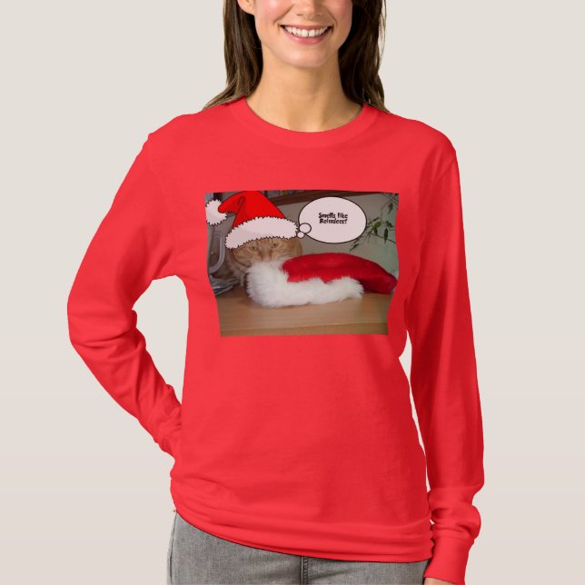 Christmas Orange Tabby Cat T-Shirt (Front)