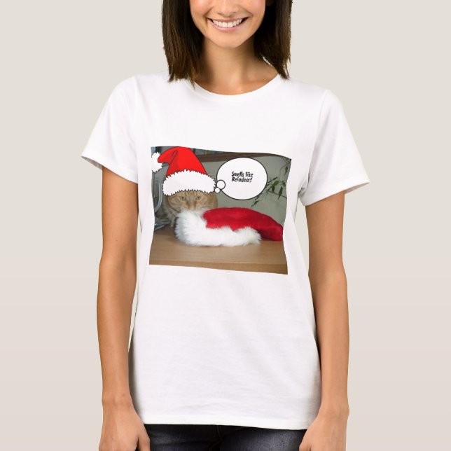 Christmas Orange Tabby Cat T-Shirt (Front)