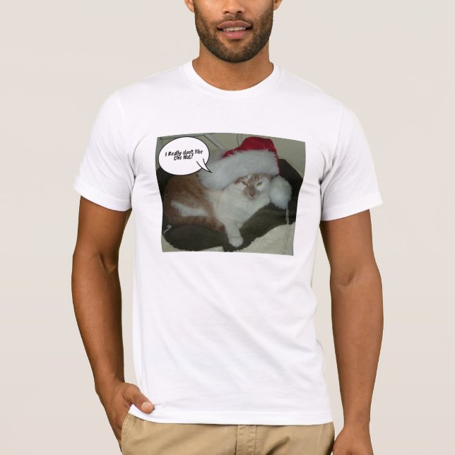 Christmas Orange Tabby Kitty Cat T-Shirt (Front)