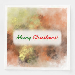 Christmas; Orange, Yellow & Grey Mist-Like Pattern Napkin