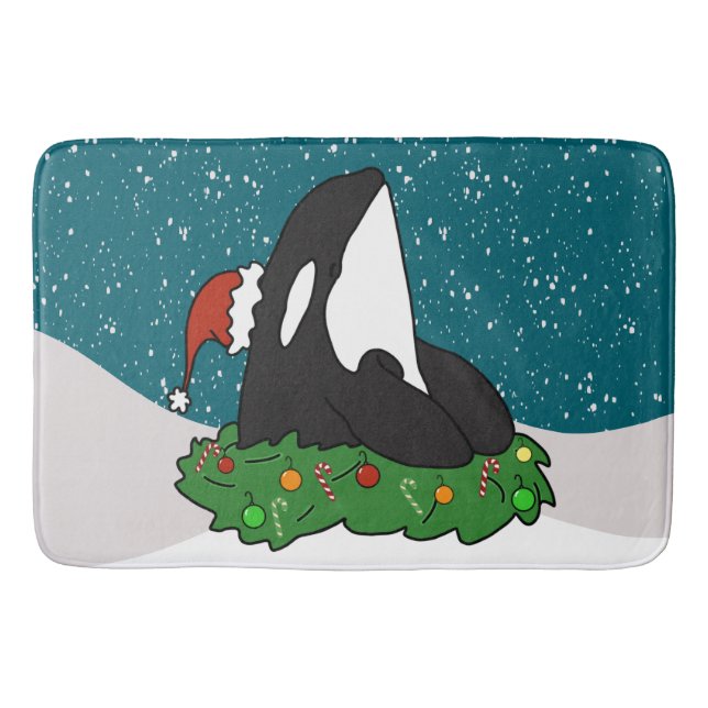 Christmas Orca Bath Mat (Front)