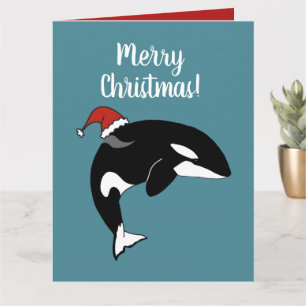 Christmas Orca Killer Whale Card