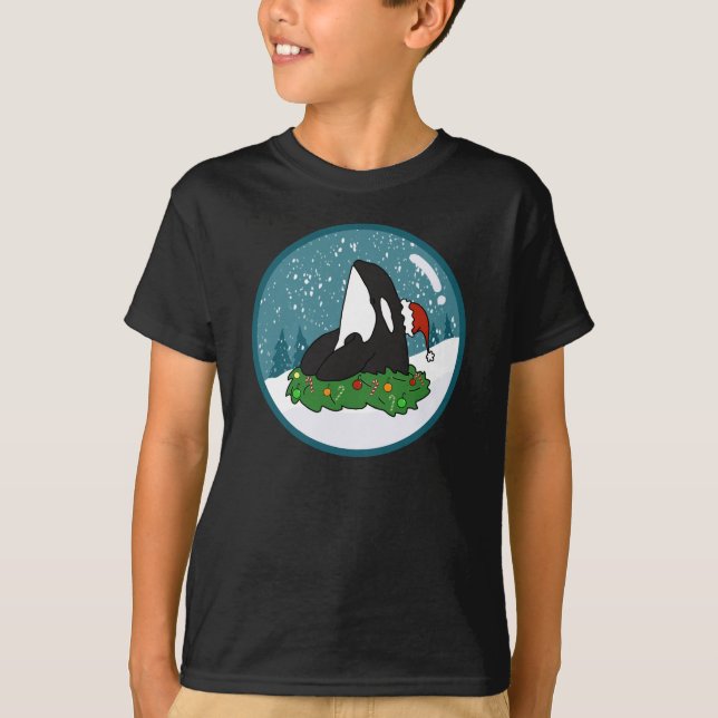 Christmas Orca Killer Whale  T-Shirt (Front)