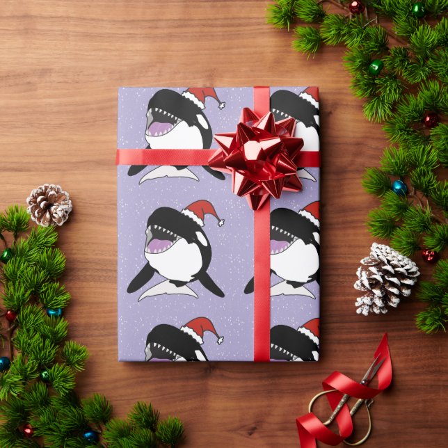 Christmas Orca Killer Whale  Wrapping Paper (Holiday Gift)