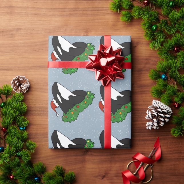 Christmas Orca Killer Whale Wrapping Paper (Holiday Gift)