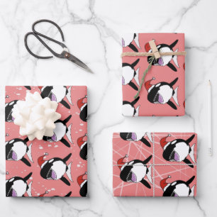Christmas Orca Killer Whale Wrapping Paper Sheet