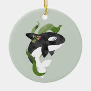 Christmas Orca Ornament