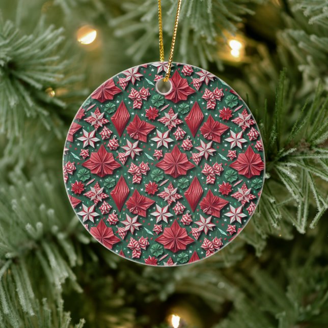 Christmas origami handicrafts 12- Ceramic Ornament (Tree)