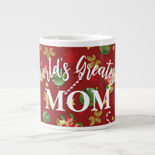 Christmas Ornamant  & Candy Cane Pattern Large Coffee Mug