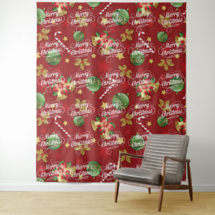 Christmas Ornamant  & Candy Cane Pattern Tapestry