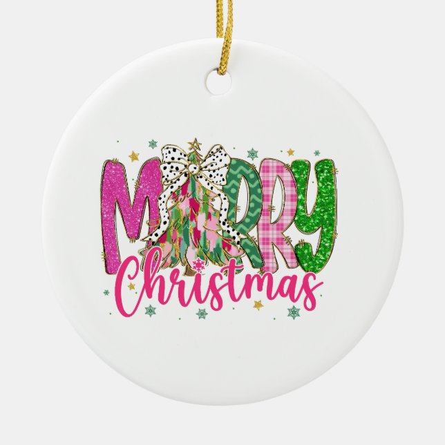 Christmas Ornament, Christmas Gift Ceramic Tree Decoration (Front)