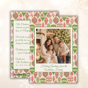 Christmas Ornament Design Modern Boho Photo Holiday Card