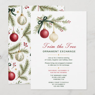 Christmas Ornament Exchange Holiday Party Invitation