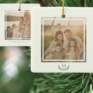 Christmas Ornament family photo monogram 
