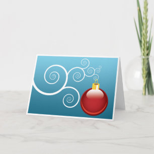 Christmas Ornament Fancy Elegant Stylish Blank Hol Holiday Card