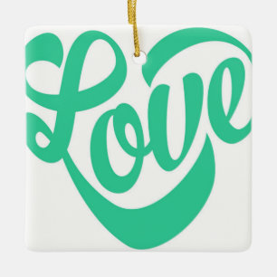 **CHRISTMAS ORNAMENT** FILLED WITH **LOVE** CERAMIC ORNAMENT
