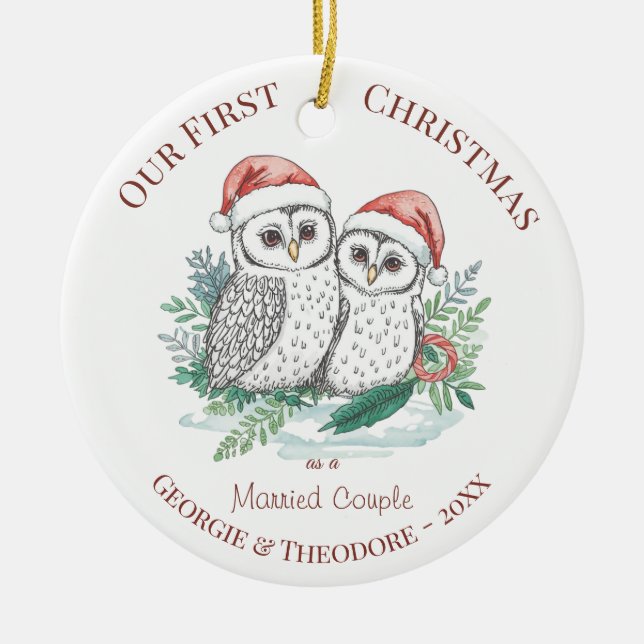 Christmas Ornament - First Christmas Married Photo (Front)