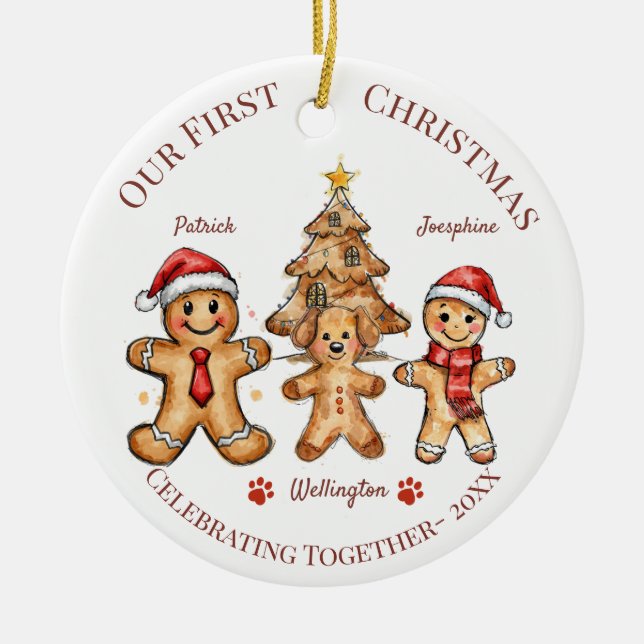 Christmas Ornament - First Christmas with our Dog  (Front)