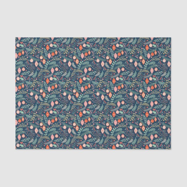 Christmas Ornament | Floral Pattern Tissue Paper (Front)