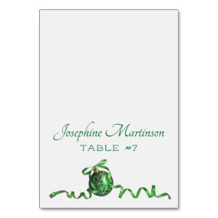 Christmas Ornament Folded Table Seating Cards