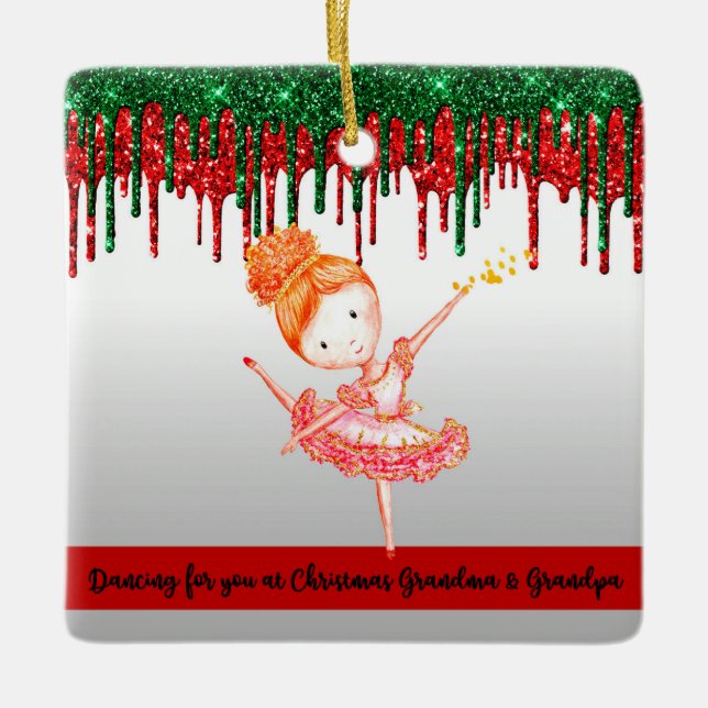 Christmas Ornament for Grandparents Young Girl (Front)
