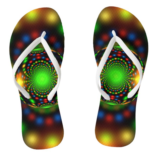 Christmas Ornament Fractal Design Jandals (Footbed)