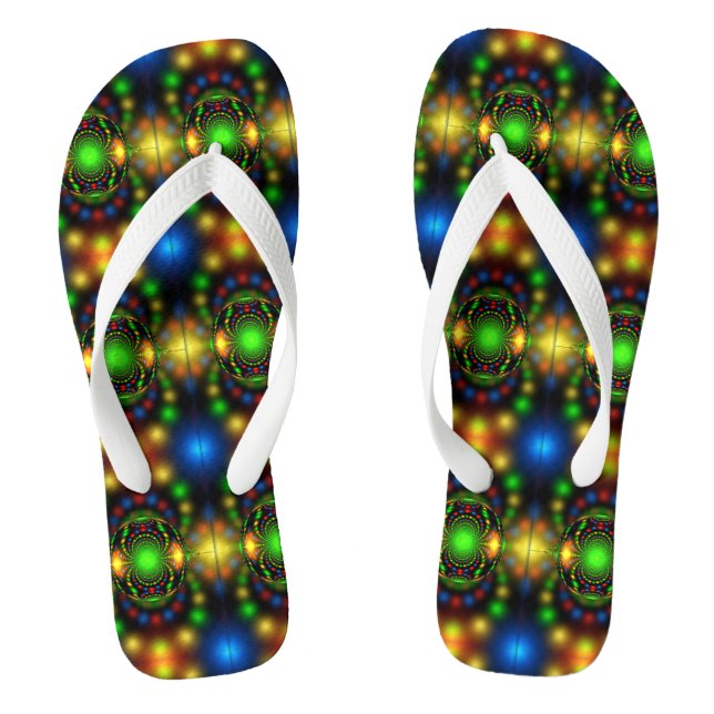 Christmas Ornament Fractal Design Jandals (Footbed)