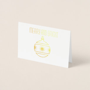 Christmas Ornament Gold Foil Holiday Card
