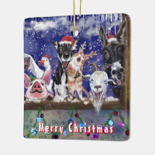 Christmas Ornament Happy Farm Animal Party Fun