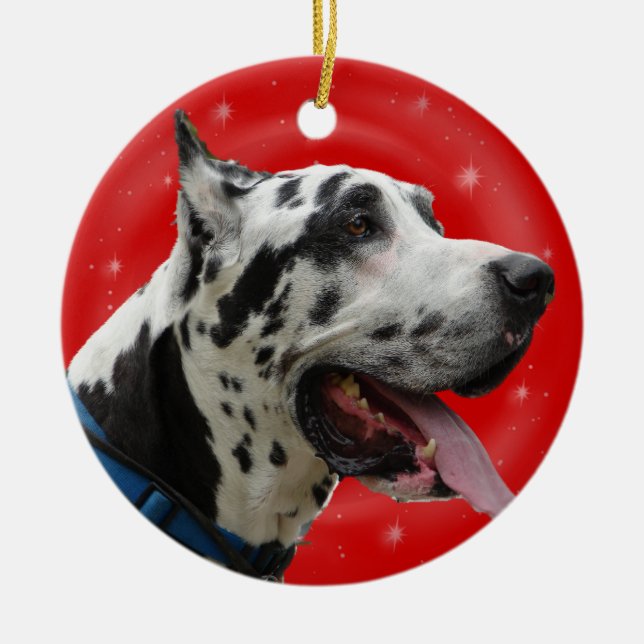 CHRISTMAS ORNAMENT HARLEQUIN GREAT DANE (Front)